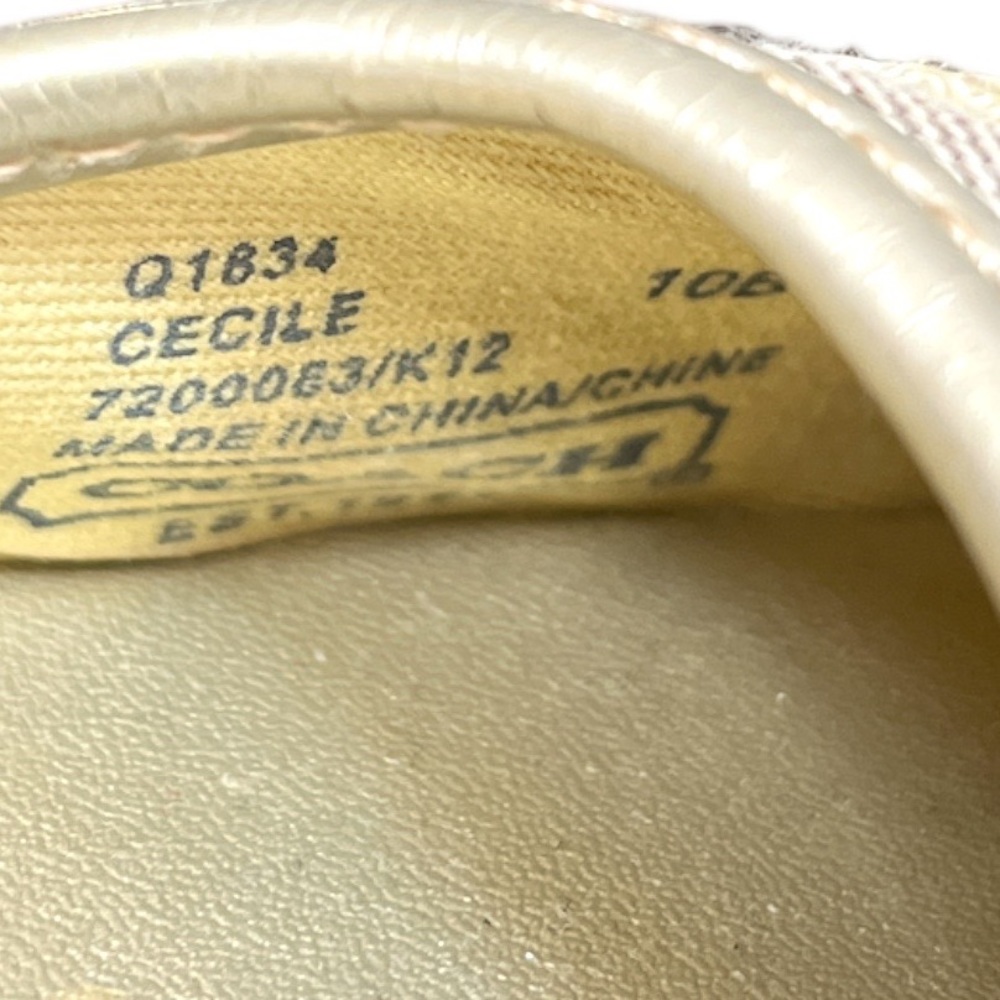 Coach Brown Signature Canvas Gold Cap-Toe Ballet Flats - Picture 10 of 11
